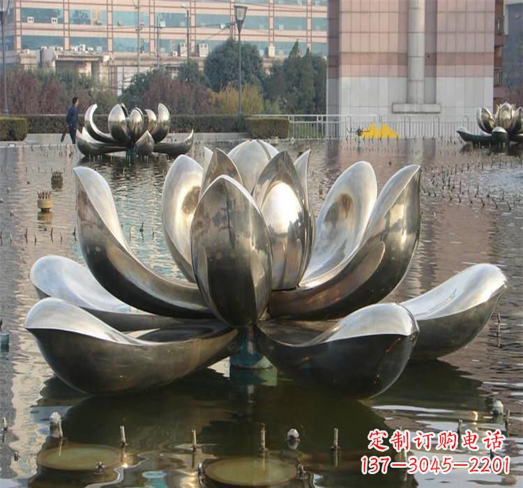 徐州不锈钢水景荷花雕塑质朴之美