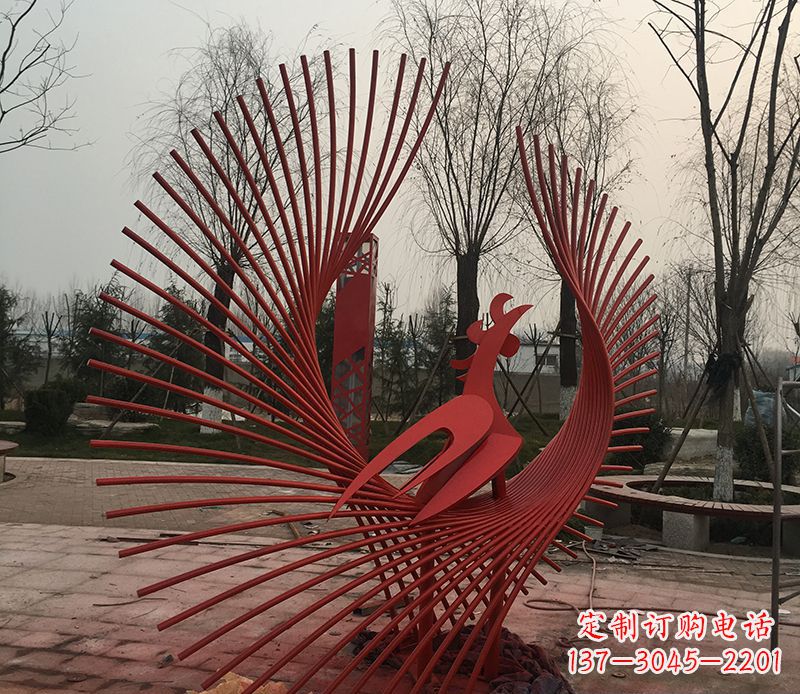 徐州不锈钢网状凤凰雕塑
