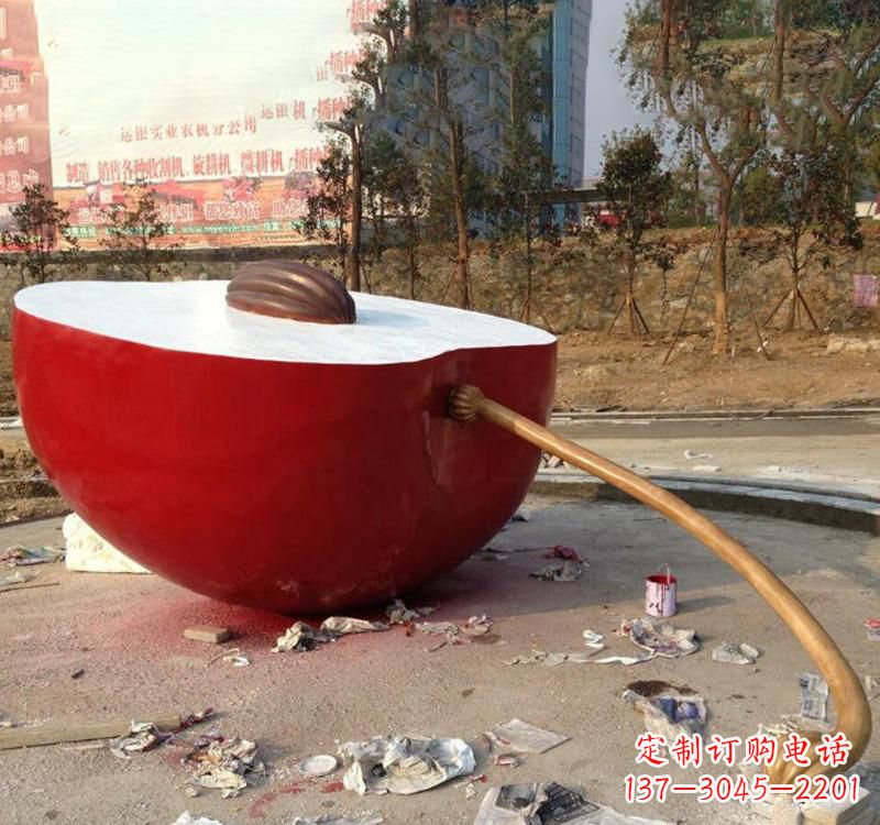 徐州不锈钢苹果雕塑美丽与现代的融合
