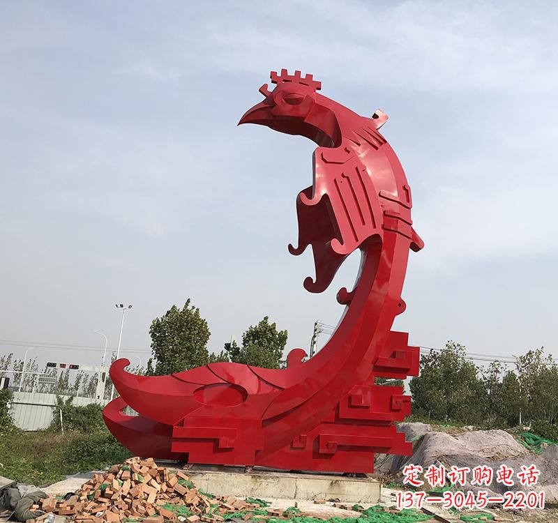 徐州凤凰展翅飞翔——不锈钢现代广场的雕塑之美