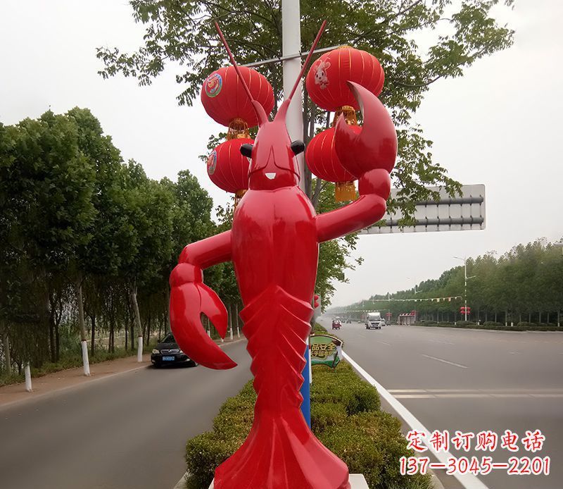 徐州不锈钢小龙虾雕塑精美之灵