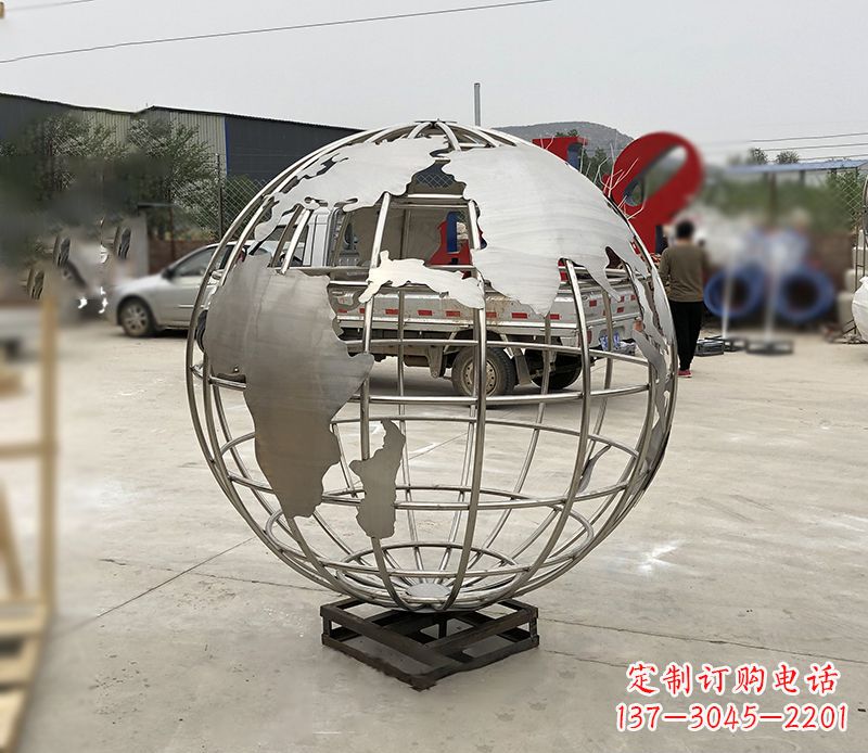 徐州不锈钢校园地球仪雕塑见证地球美景