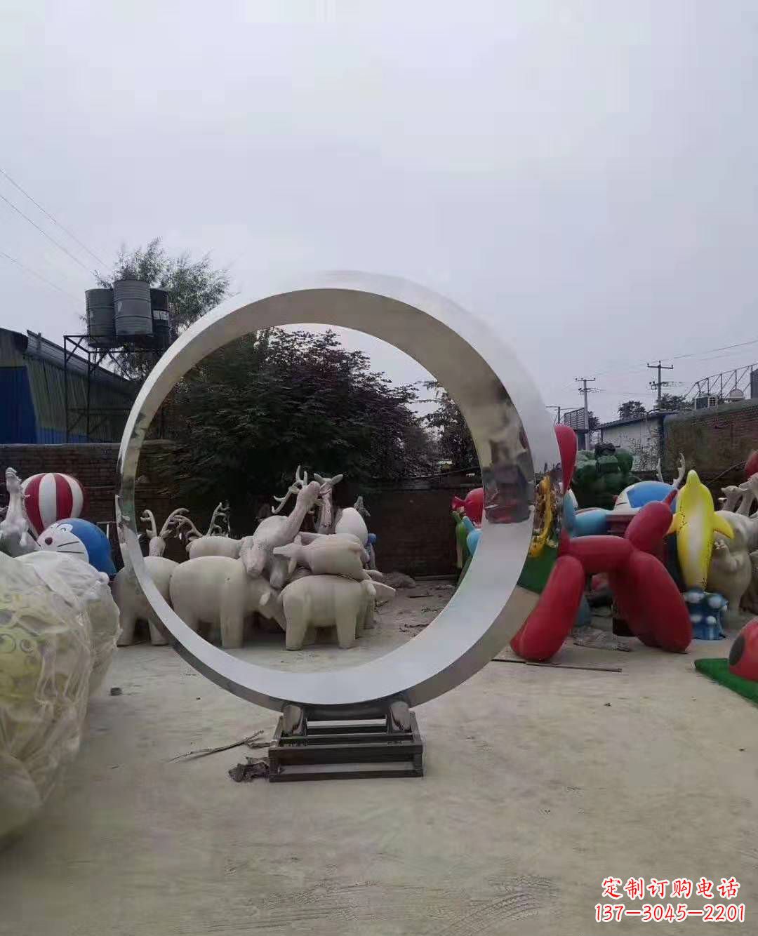 徐州不锈钢圆环雕塑广场景观雕塑户外摆件