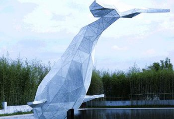 徐州大型公园景区园林动物景观雕塑不锈钢网格鲸鱼