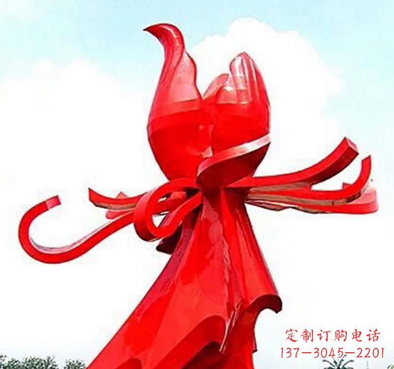 徐州不锈钢玫瑰雕塑,传递爱与和平