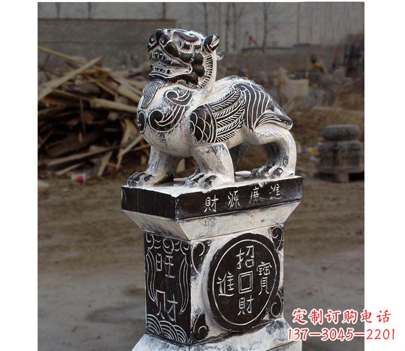 徐州门墩雕塑财源广进的象征