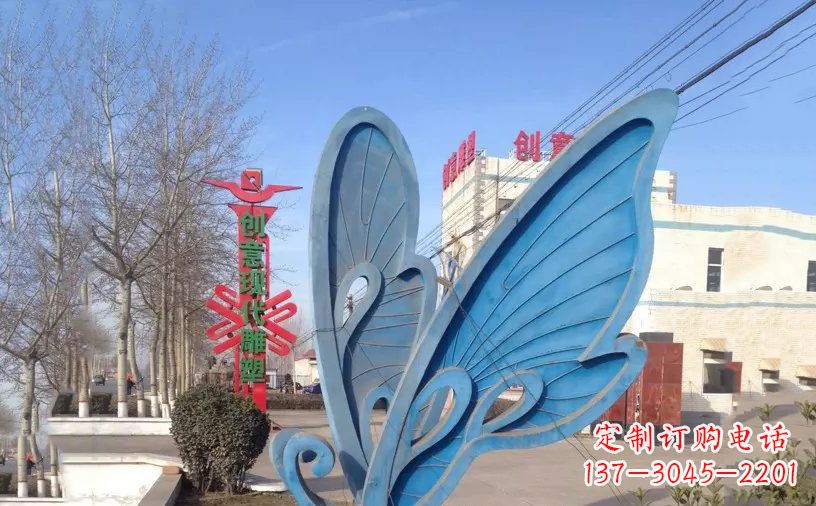 徐州抽象不锈钢蝴蝶雕塑把美丽永久定格