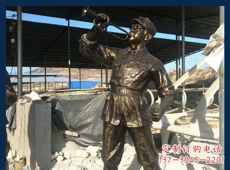 徐州冲锋号雕塑永远记住八路军