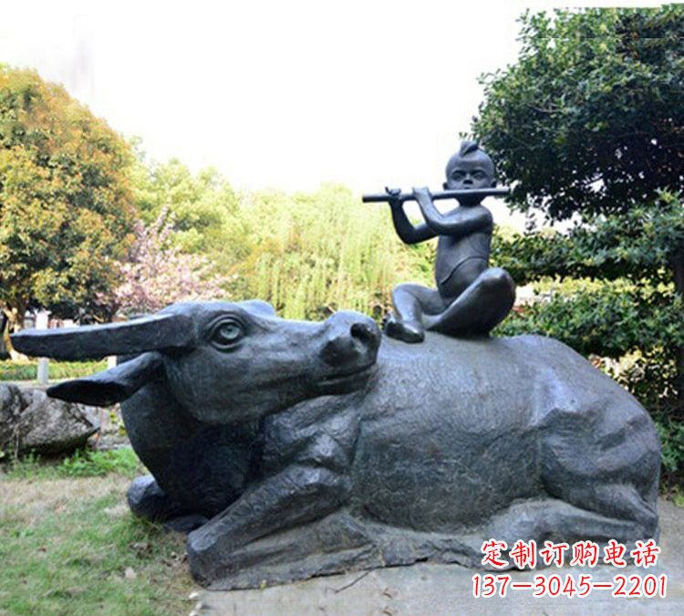 徐州吹笛牧童黄牛铜雕