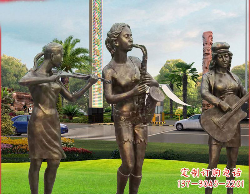 徐州吹萨克斯铜雕人物