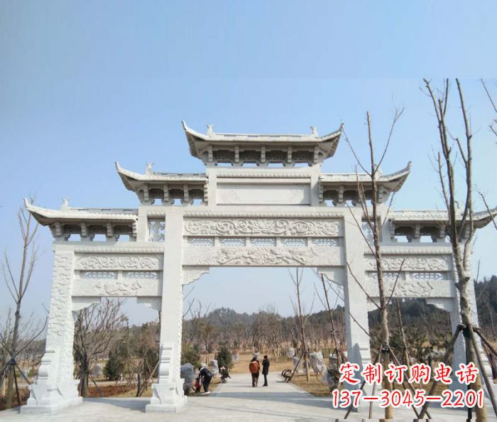 徐州村口三门石雕牌楼 (6)