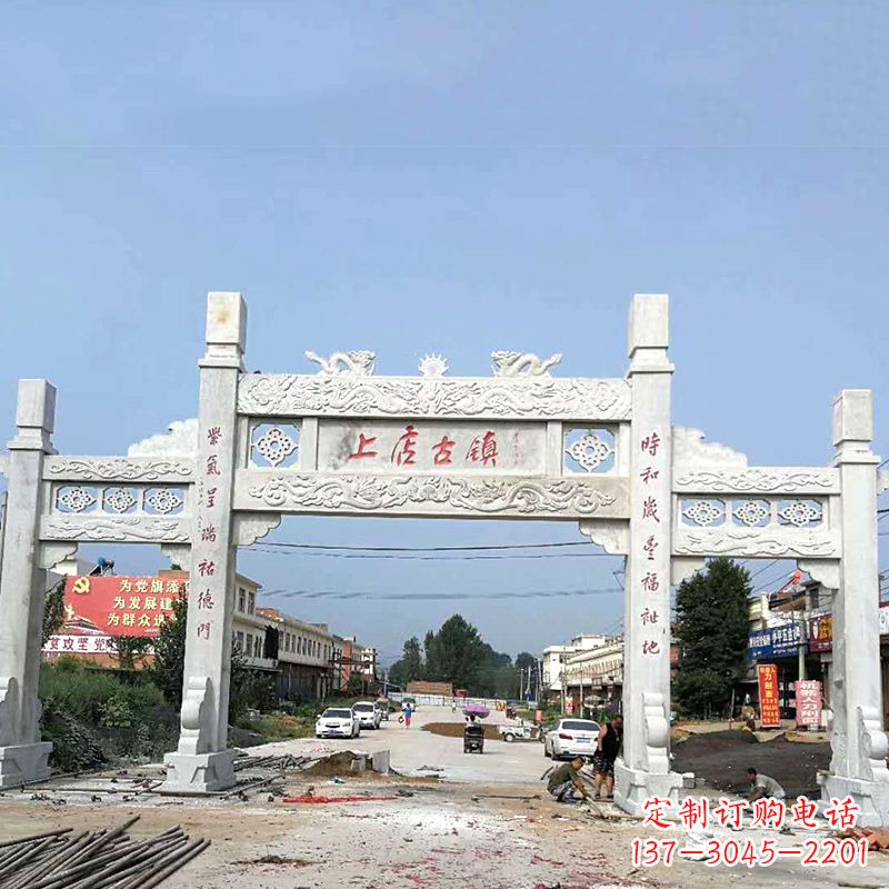 徐州村镇牌坊雕塑传承百年文化
