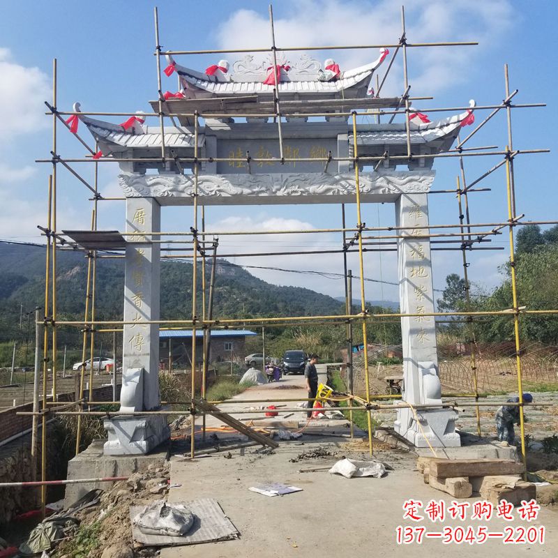 徐州村庄石牌坊雕塑传承民间文化