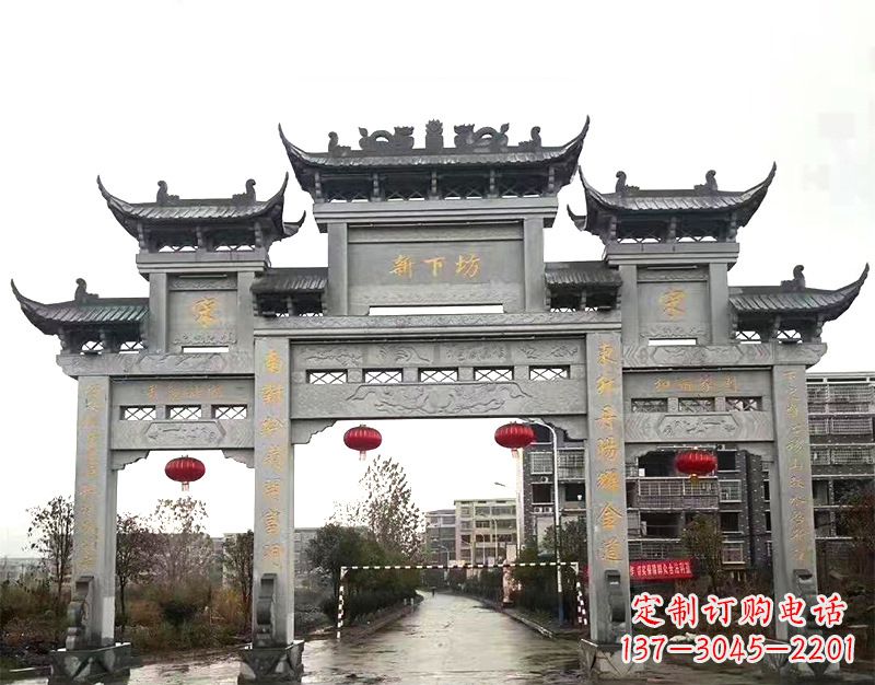 徐州村庄石牌坊雕刻