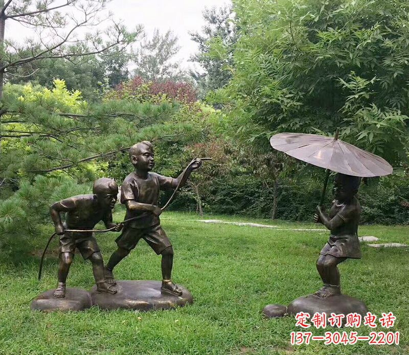 徐州纪念儿童的美好时光——铜雕塑