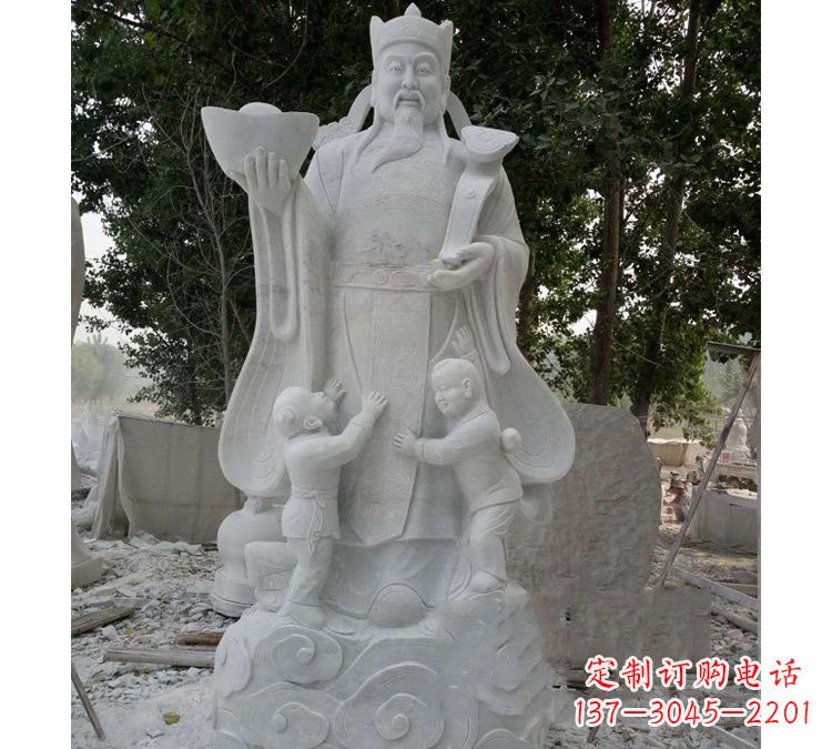 徐州大理石财神雕塑——守护家庭繁荣