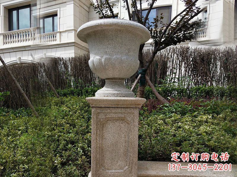 徐州大理石花钵小区花盆石雕