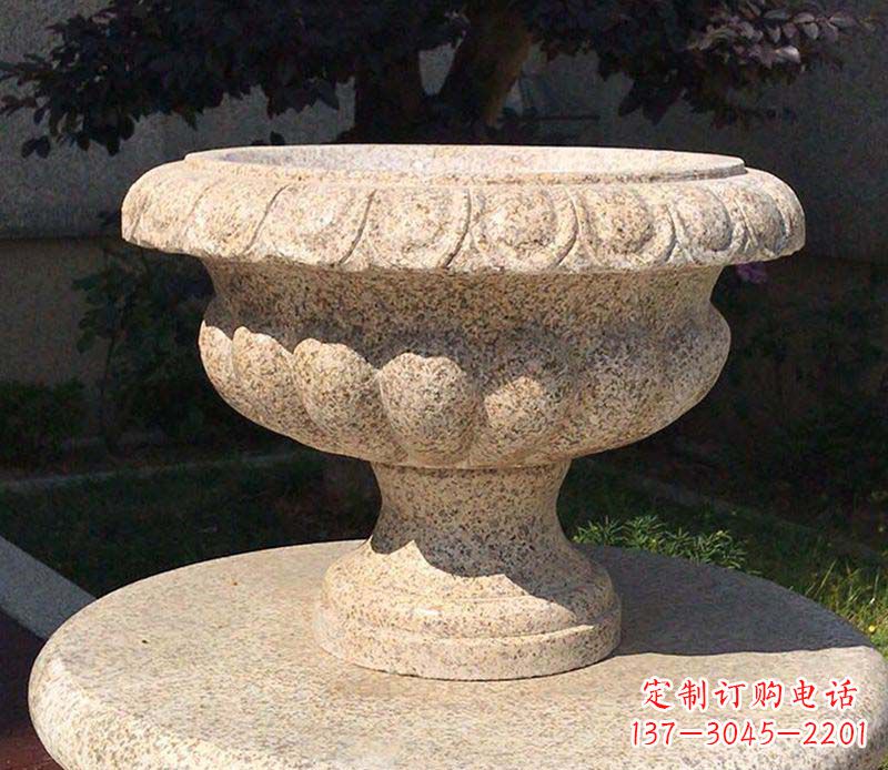 徐州大理石花钵公园花盆石雕