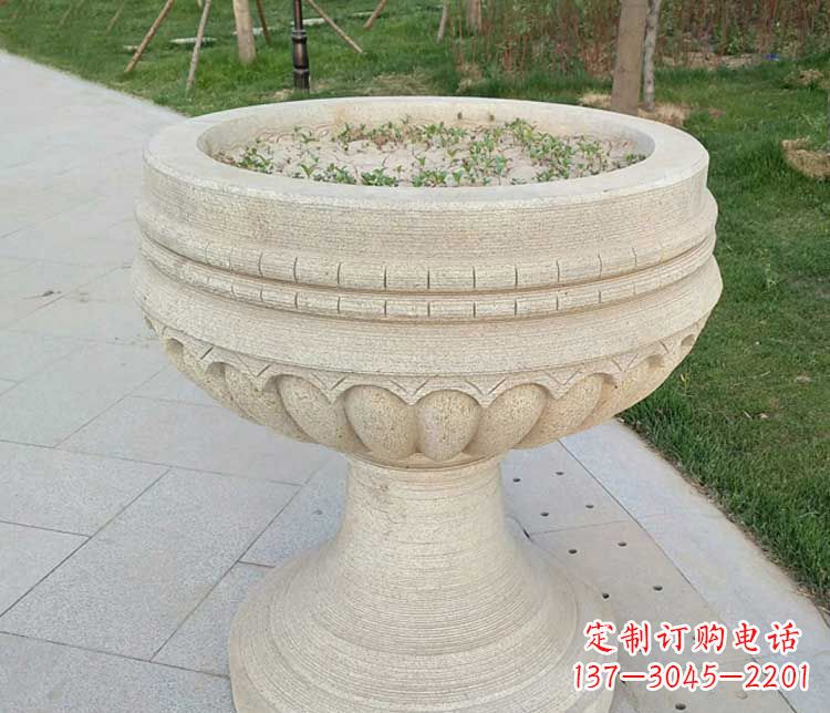 徐州大理石花盆公园石雕 (2)