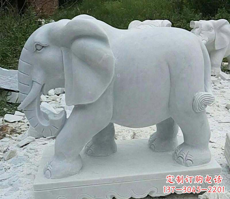 徐州精雕细琢的大理石大象雕塑