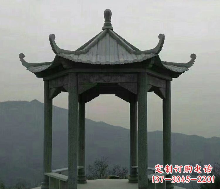 徐州大理石凉亭景区六角石雕