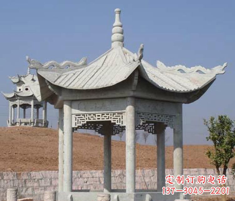 徐州大理石六角凉亭石雕 (3)