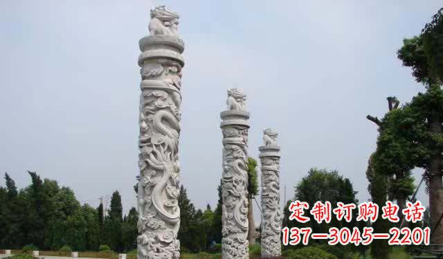 徐州精美大理石龙柱雕塑