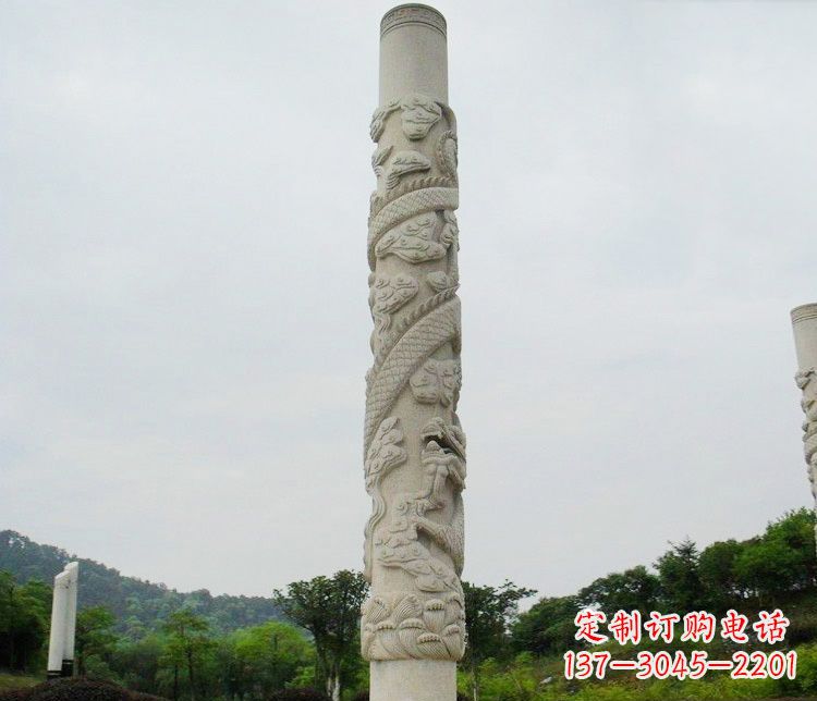徐州大理石盘龙柱雕塑
