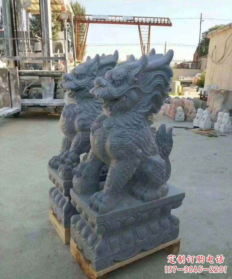 徐州精美大理石麒麟雕塑