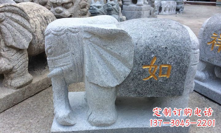 徐州精美大理石石象雕塑