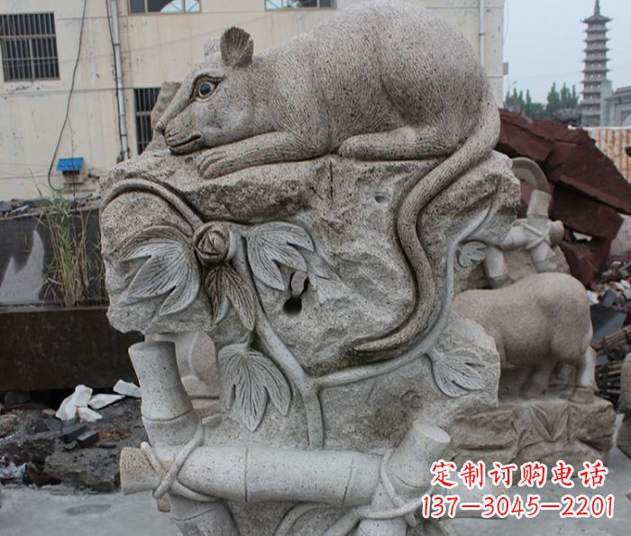 徐州大理石生肖鼠石雕