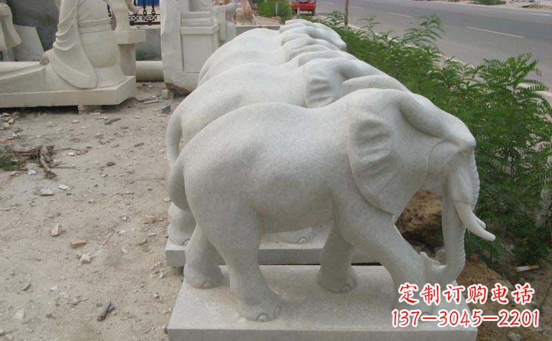 徐州大理石小象公园动物石雕