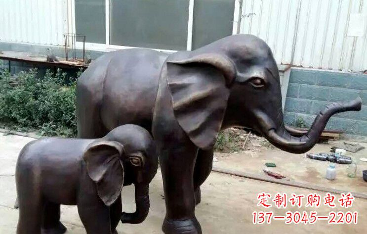 徐州大象母子铜雕塑