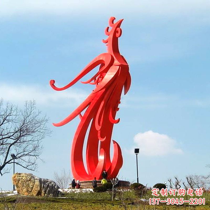 徐州凤凰不锈钢雕塑,增添景区魅力