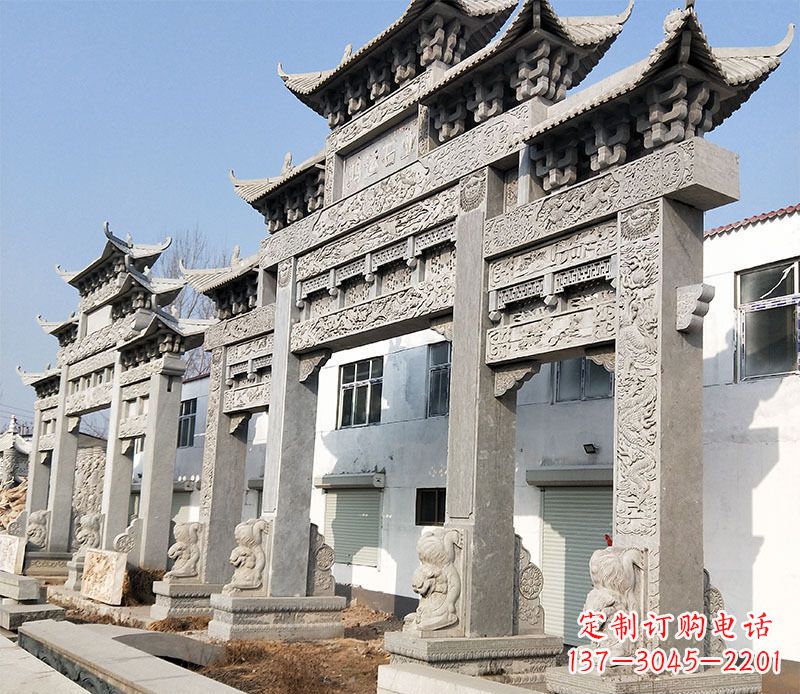 徐州五门仿古牌坊石雕