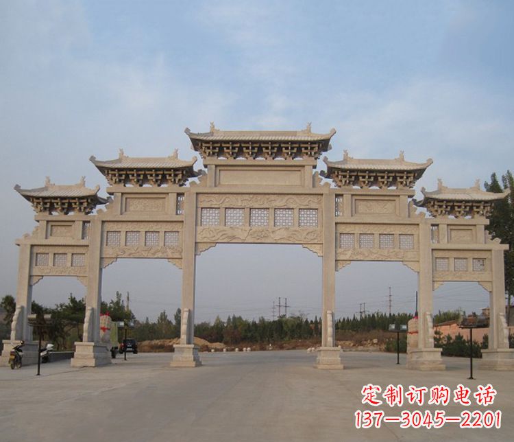 徐州大型五门牌坊石雕精美雕塑