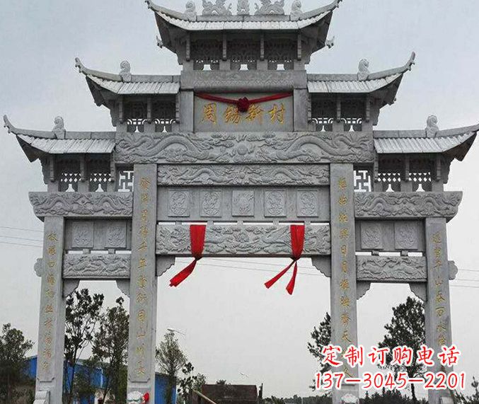 徐州精美石雕牌坊雕塑