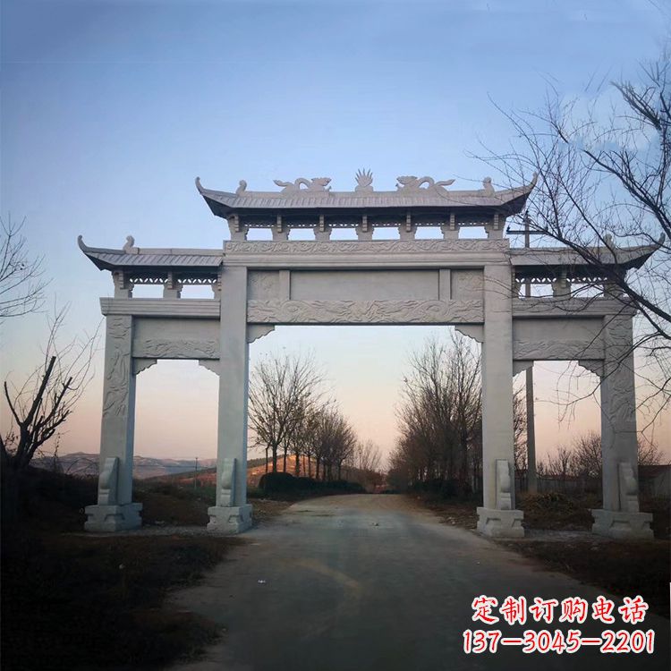 徐州品质卓越的道路三门石牌坊雕塑