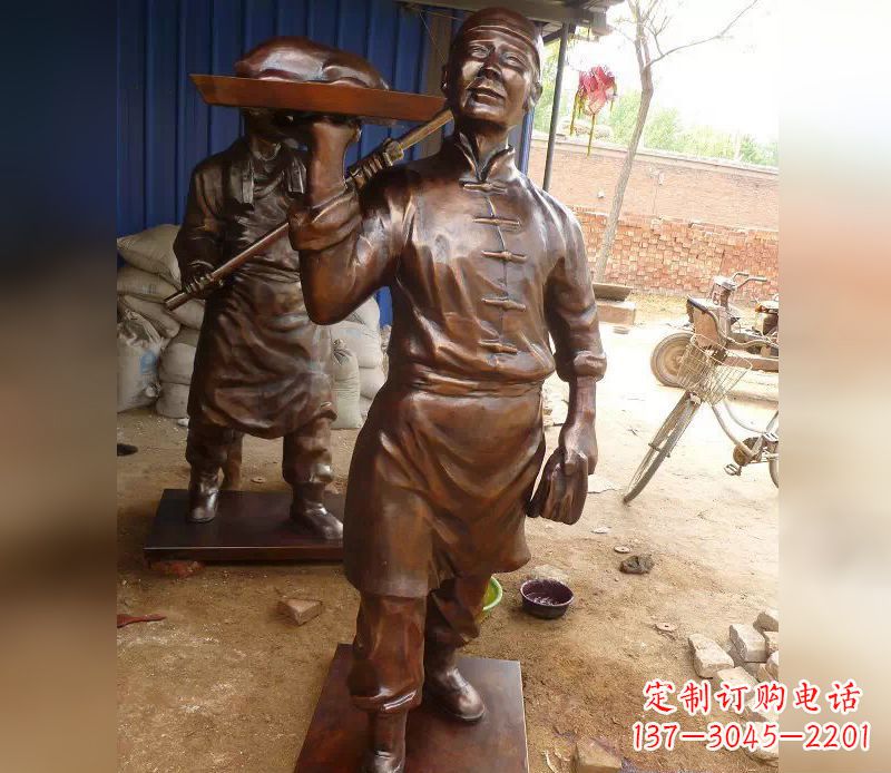 徐州店小二服务员人物铜雕