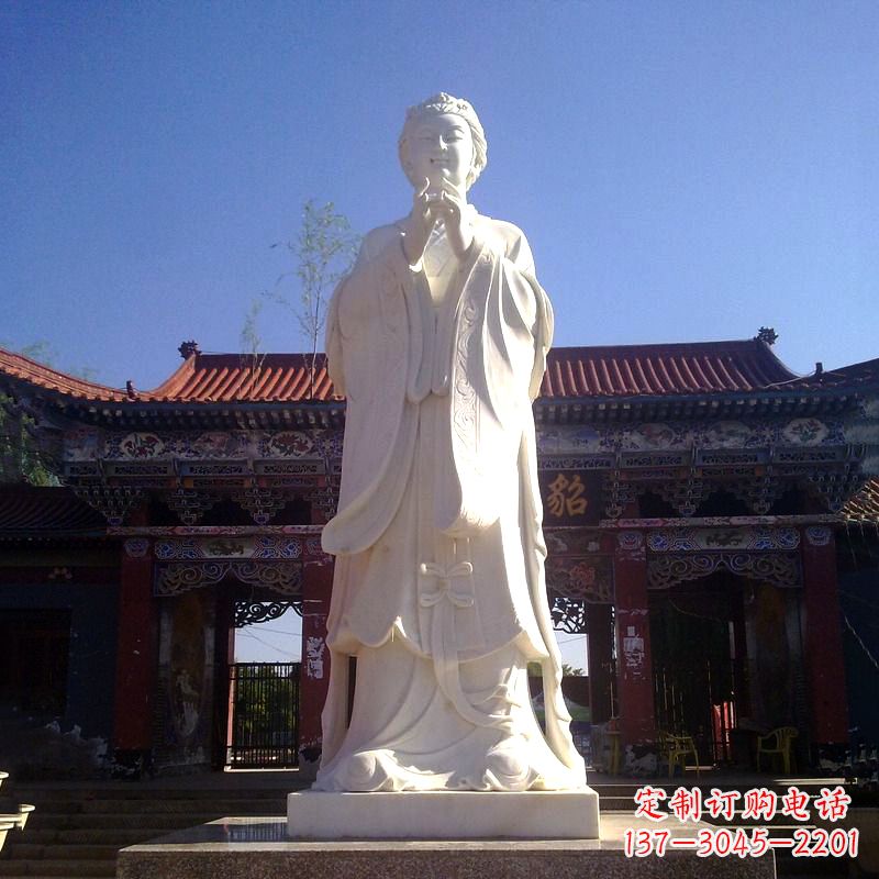 徐州貂蝉汉白玉石雕像-景区园林历史名人古代四大美女