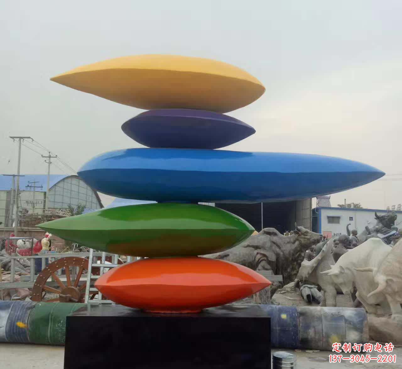 徐州叠罗汉不锈钢彩色水滴雕塑