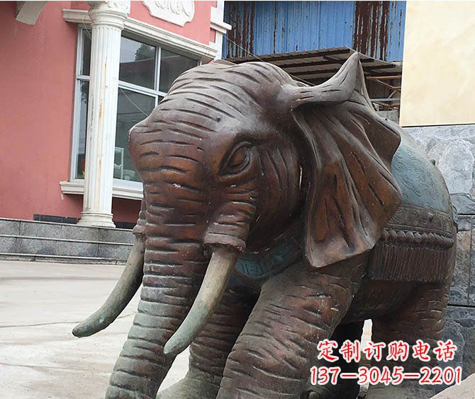 徐州动物大象公园铜雕摆件