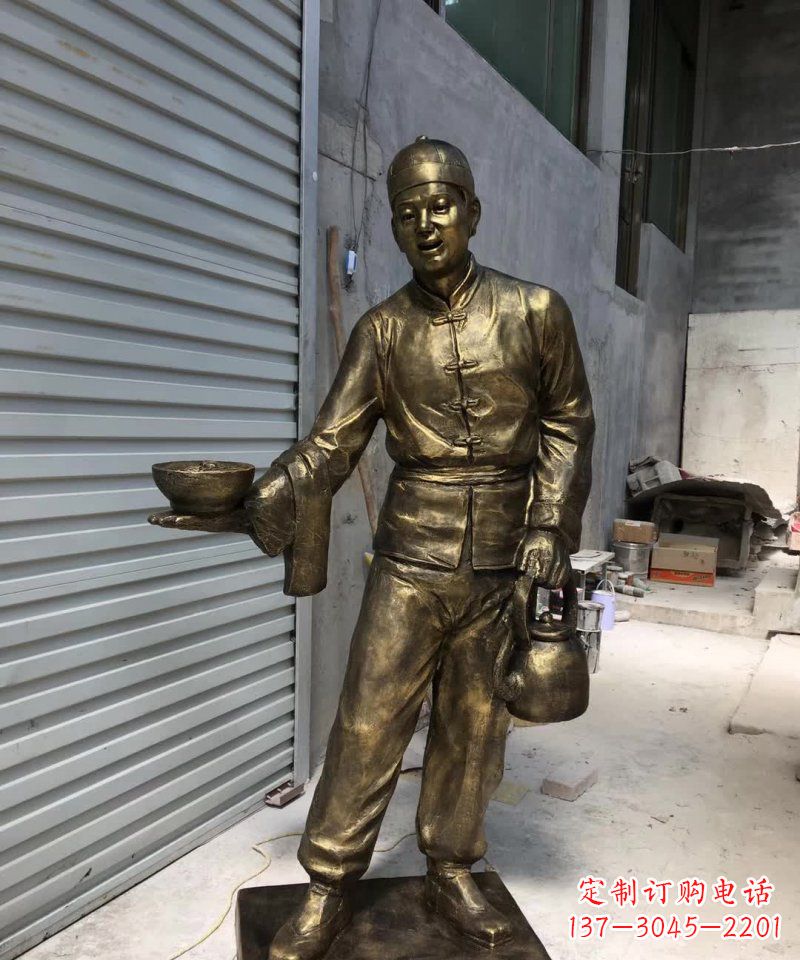 徐州铜雕店小二,象征忠诚勤劳的精神