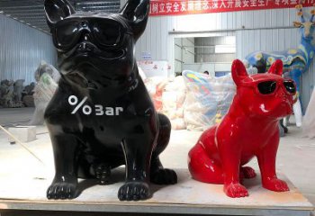 徐州精致可爱的不锈钢斗牛犬雕塑