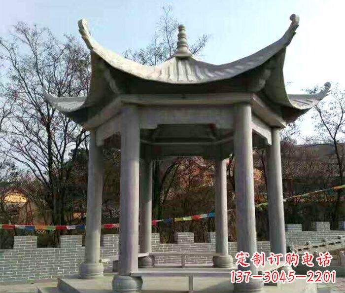 徐州仿古六角凉亭石雕 (4)
