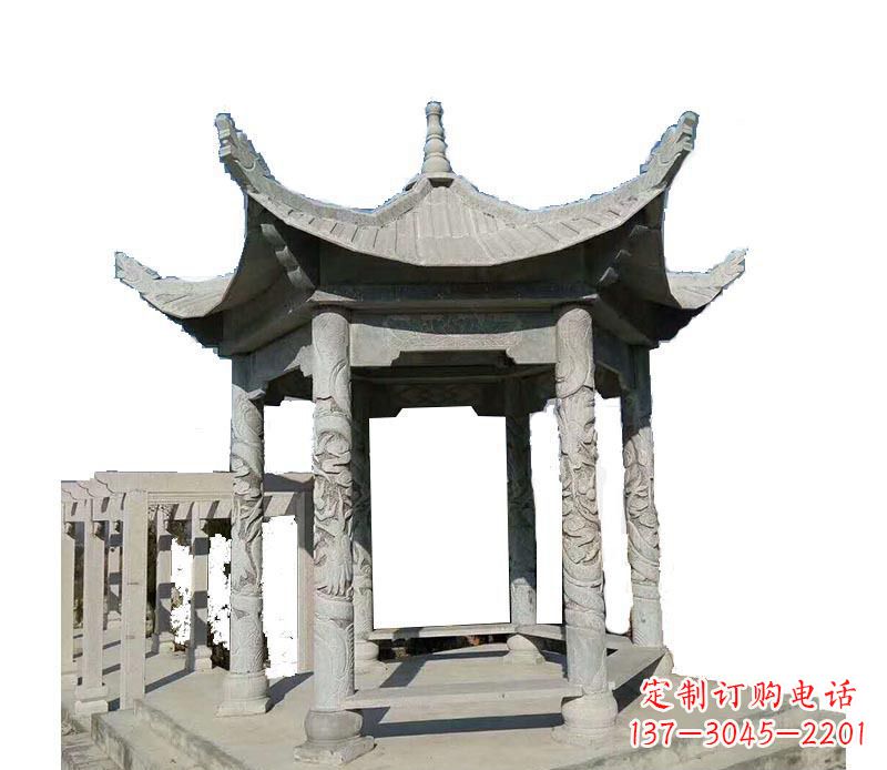 徐州仿古六角凉亭石雕 (10)