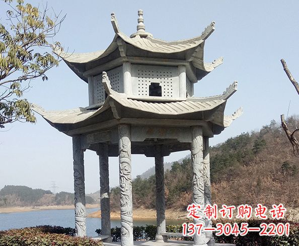 徐州仿古六角双层凉亭石雕