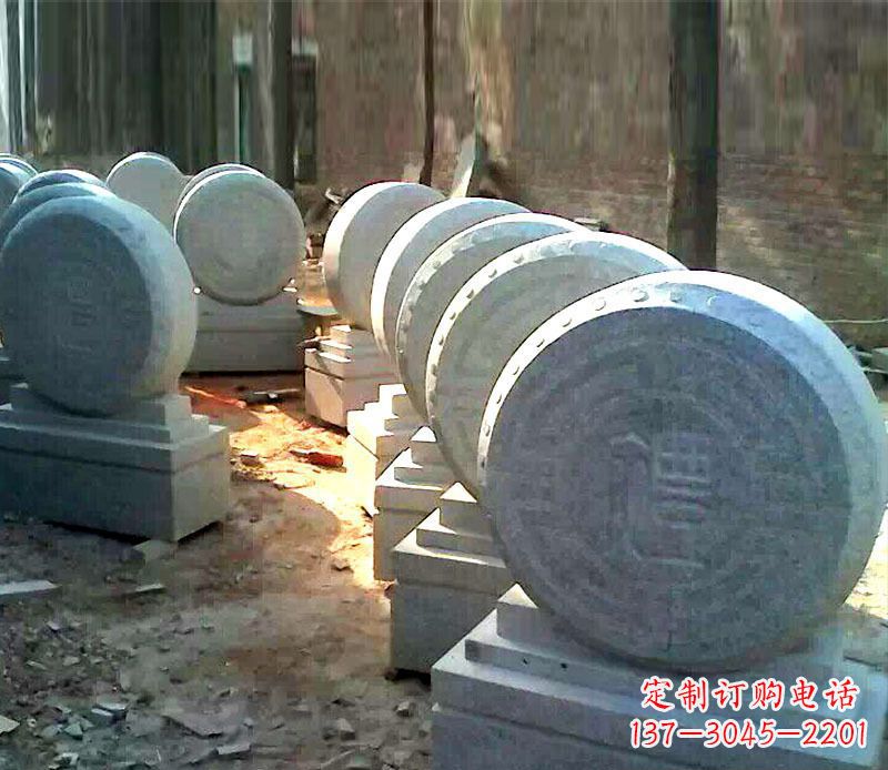徐州仿古石门墩招财抱鼓石石雕 (2)
