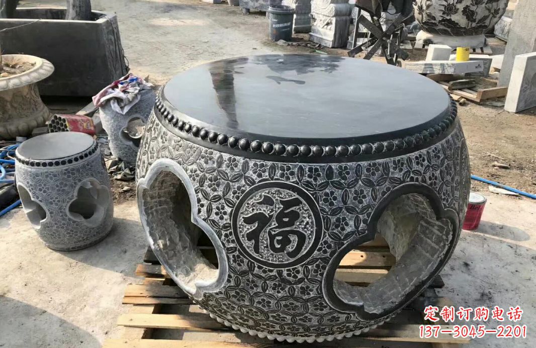 徐州中领雕塑 | 精美仿古石桌凳雕塑