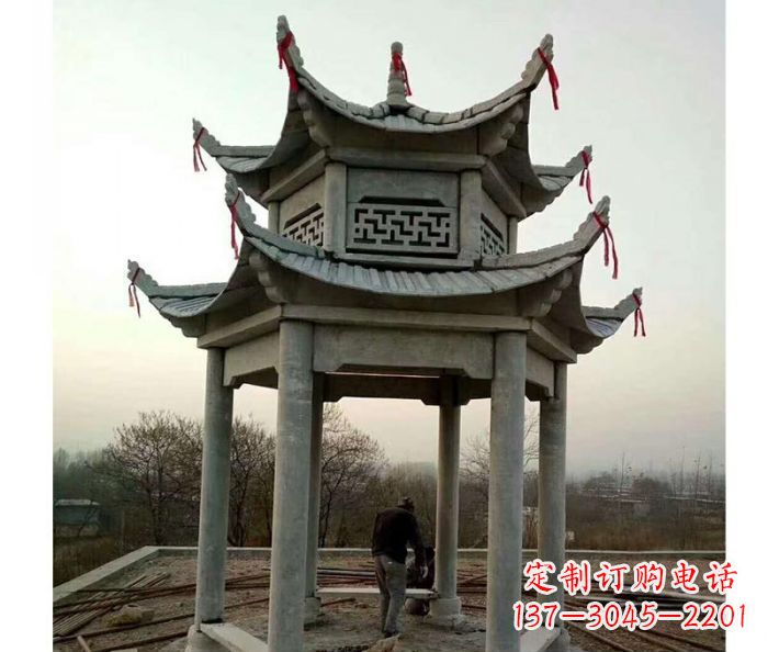 徐州仿古双层石雕凉亭
